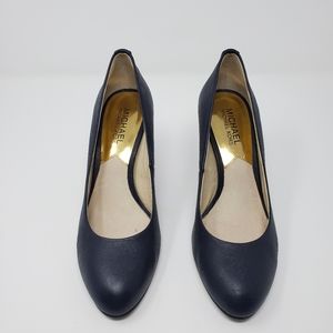 Michael Kors Navy Leather work pumps